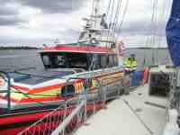 Kopplar om till v�r styrbordssida