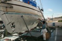 Sandbl�string klar