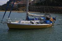 Castelsardo, John och Lisa vinkar adj�