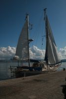 Torkning av segel vid stadskajen