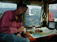 Middag i styrhytten, England bortom horisonten