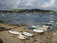 Hamnen i Falmouth vid l�gvatten