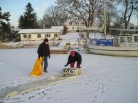 Storseglet viks ihop p� isen